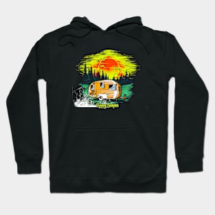 Happy Camper Rough Grunge Camping Trip Hoodie